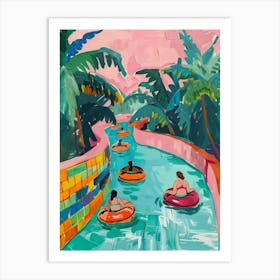 Colorful water park Art Print