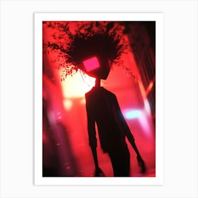 Boy With Red Lights Art Print