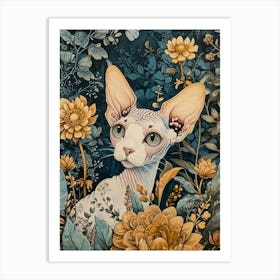 Sphynx Cat Japanese Illustration 1 Art Print