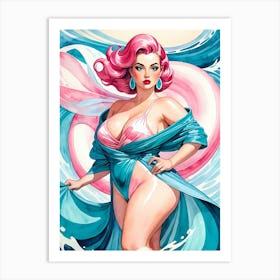 Portrait Of A Curvy Woman Wearing A Sexy Costume (17) Art Print
