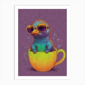 Duck In A Cup Art Print