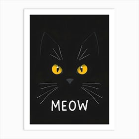 Midnight Whiskers I Meow Art Print