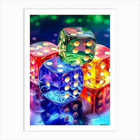 Colorful Dice 1 Art Print