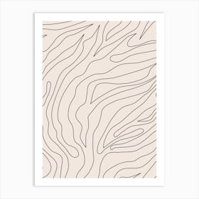 Abstract Lines Cream And Black Art Print