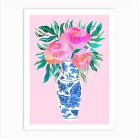 Peonies In A Vase Art Print