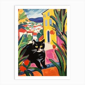 Painting Of A Cat In Dubrovnik Croatia 5 Art Print