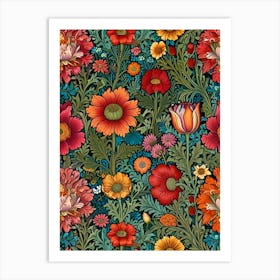 William Morris Floral Pattern 3 Art Print