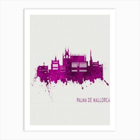 Palma De Mallorca Spain City Purple Art Print