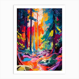 Vibrant Precisionist Forest Art Print