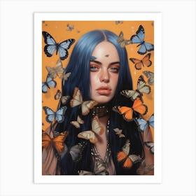 Billie Eilish Butterfly Collage 1 Art Print