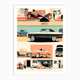 Vintage Cars Art Print