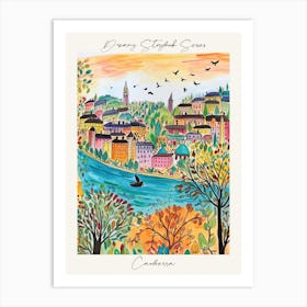 Poster Of Canberra, Dreamy Storybook Illustration 4 Art Print