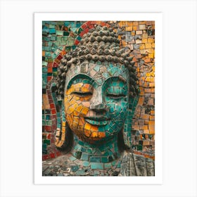 Buddha Statue In Mosaic Art Print