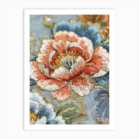 Floral Embroidery Art Print