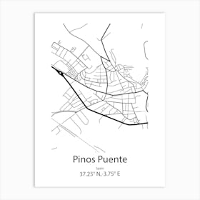 Pinos Puente,Spain Minimalist Map Art Print