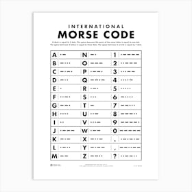 Morse Code Alphabet 2 Art Print