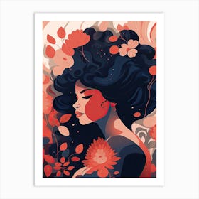 Bloom Body Woman Boho Illustration 5 Art Print