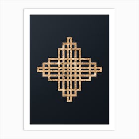 Abstract Geometric Gold Glyph on Dark Teal n.0385 Art Print