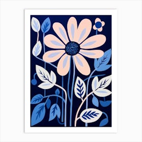 Blue Flower Illustration Edelweiss 1 Art Print