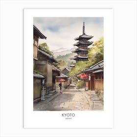 Kyoto 1 Watercolour Travel Poster Art Print