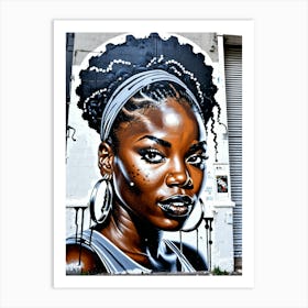 Graffiti Mural Of Beautiful Black Woman 329 Art Print