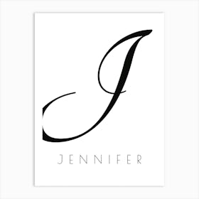 Jennifer Typography Name Initial Word Art Print