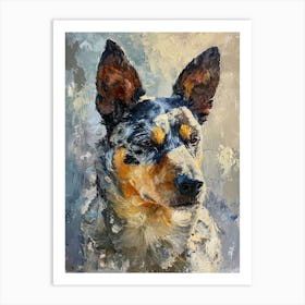 Australian Shepherd Dog  Acrylic Painting 8 Art Print