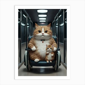 Cat In A Wheelchair Art Print