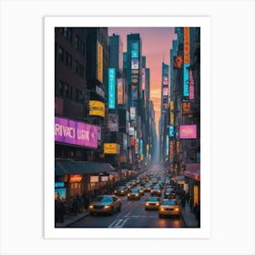 New York City At Dusk 3 Art Print