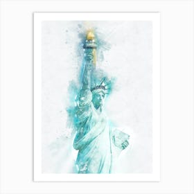 Statue Of Liberty Watercolor Painting 1 Art Print