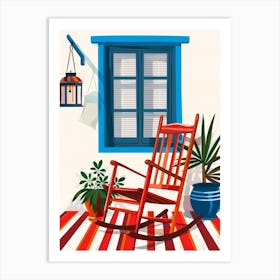 Rocking Chair In Front Of Window Art Print