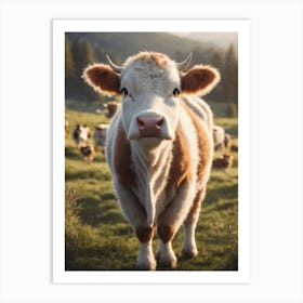 Cow In A Field Art Print
