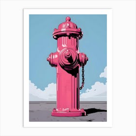 Pink Fire Hydrant 1 Art Print