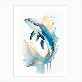 Hourglass Dolphin Storybook Watercolour  (3) Art Print
