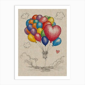 Balloons In The Sky Art Print