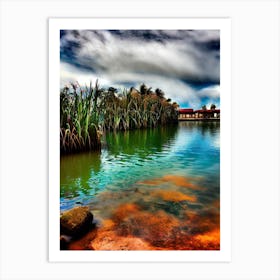 Cloudy Sky Over A Lake Art Print