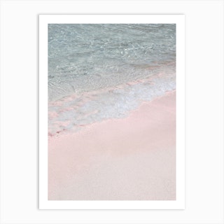 Pink Beach In Greece Art Print
