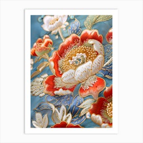 Chinese Floral Embroidery 2 Art Print