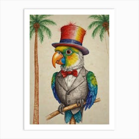 Parrot In A Hat 1 Art Print