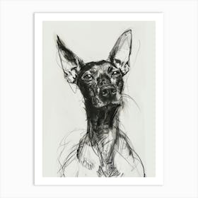 Pinscher Charcoal Line 1 Art Print