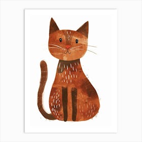 Havana Brown Cat Clipart Illustration 3 Art Print