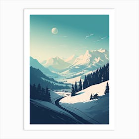 Gstaad   Switzerland, Ski Resort Illustration 3 Simple Style Art Print
