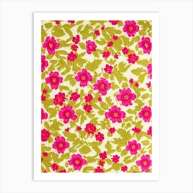 Fuchsia Floral Print Warm Tones 2 Flower Art Print