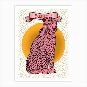 Pink Self Love Leopard Art Print