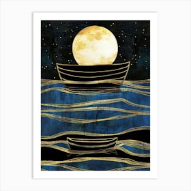 Moonlight Over The Water 1 Art Print