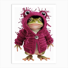 Frog In Pink Sweater 2 Art Print