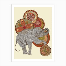 Elephant With Flowers 1 Poster