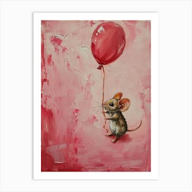 Cute Mouse 1 With Balloon Poster