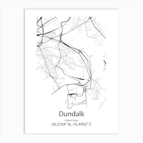 Dundalk,United States Minimalist Map Art Print