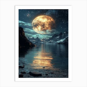 Moon Over Water 4 Art Print